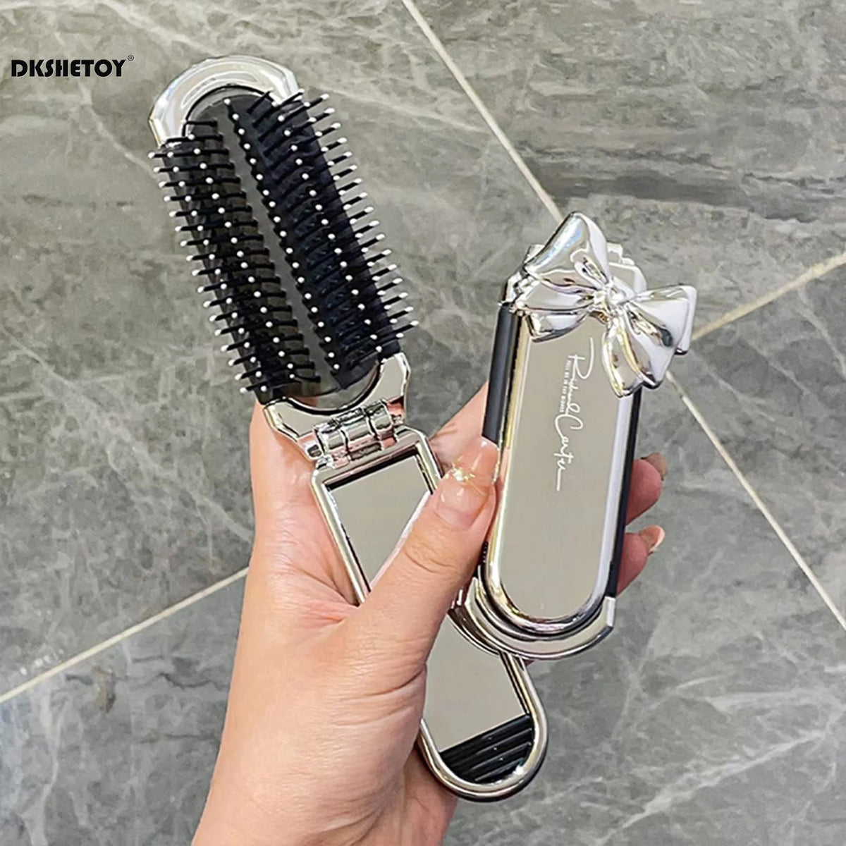Mini Folding Mirror Comb